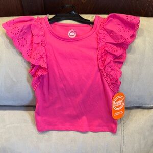 Wonder Nation Pink Ruffle Sleeve Top for Kids